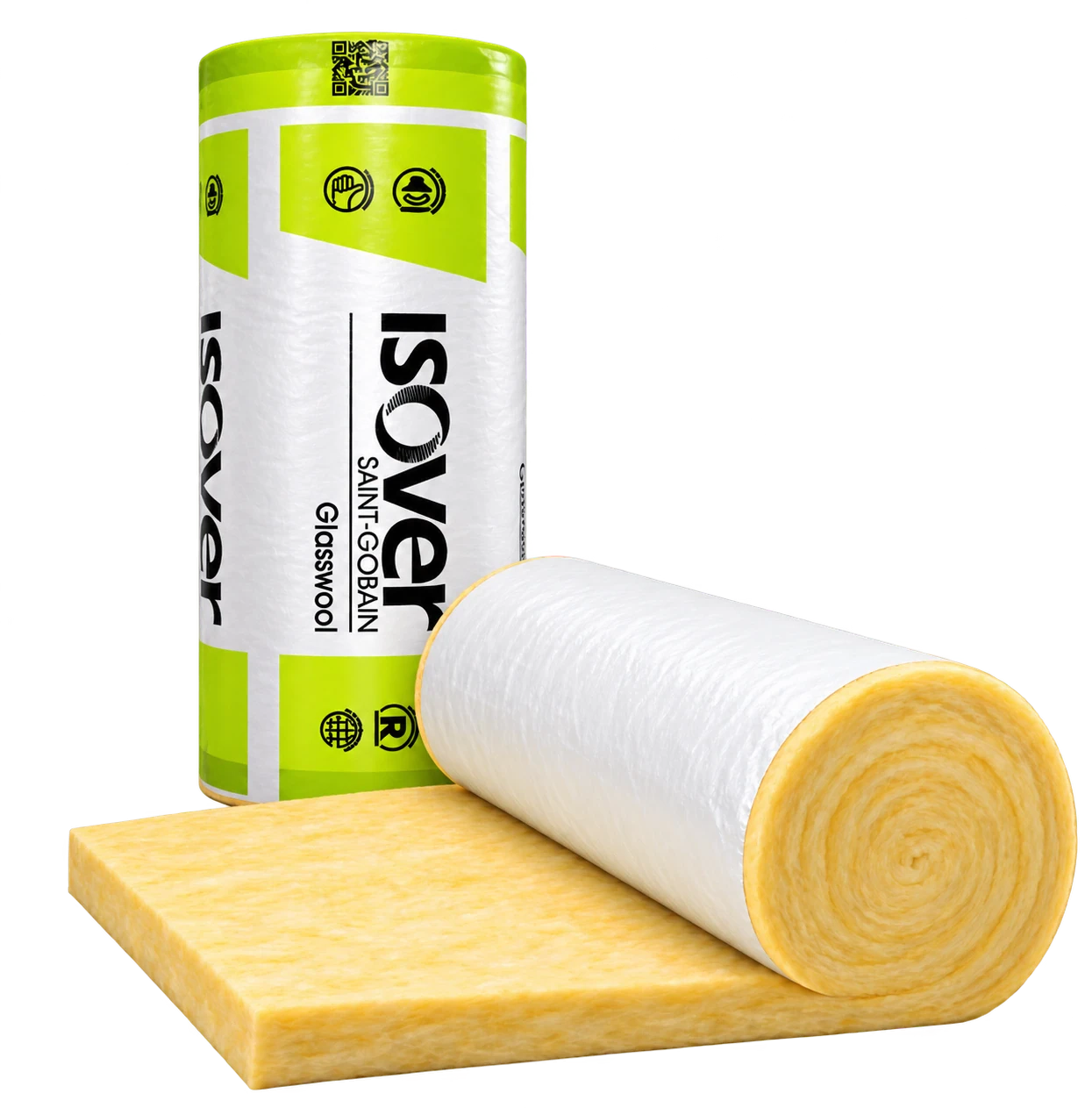 ISOVER Factorylite white-faced roof insulation roll with open glasswool blanket